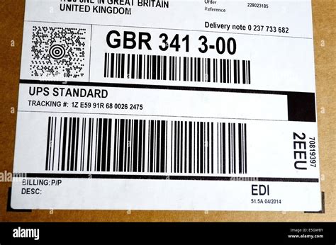 UPS tracking barcode england uk Stock Photo, Royalty Free Image