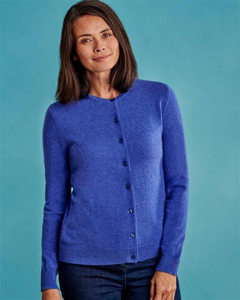 Woolovers Womens Cashmere Merino Classic Crew Neck Cardigan Sweater Button Top Ebay