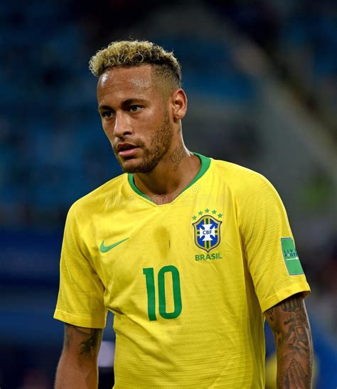 brazilian superstar neymar duringfifa world cup 2018 match serbia vs brazil editorial stock
