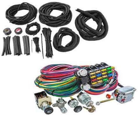 Jegs 10405k2 Universal Wiring Harness And Switch Kit With Woven Braid