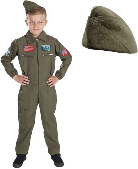 Fun Shack Kids Fighter Pilot Costume Kids Flight Suit Military