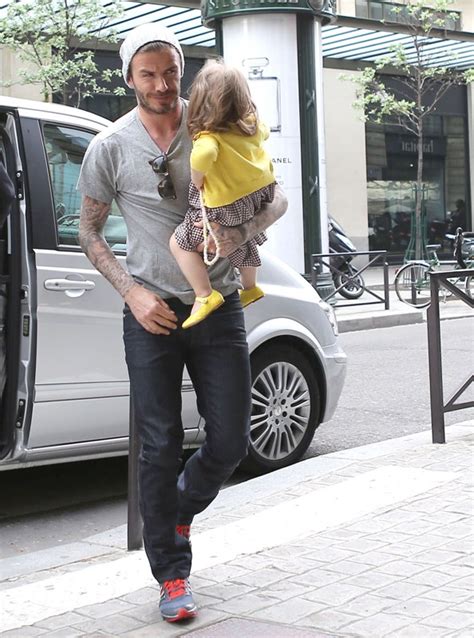 David Beckham With Harper Seven And Victoria After Celebrating His 38th