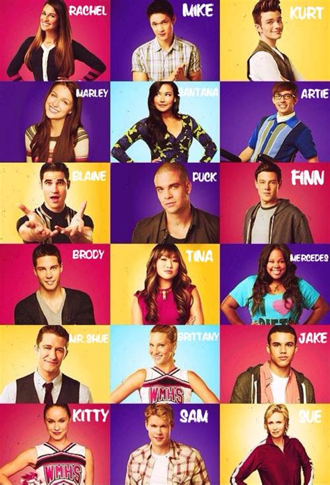 The Glee Cast Rachel Mike Kurt Marley Santana Artie Blaine Puck