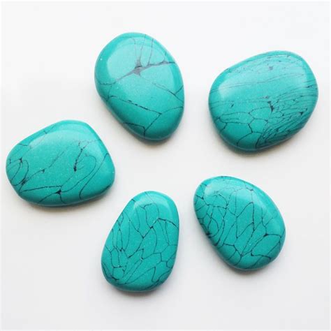 Synthetic Turquoise Gemstone Fancy Shaped Cabochon Gemstone Pecs Ebay