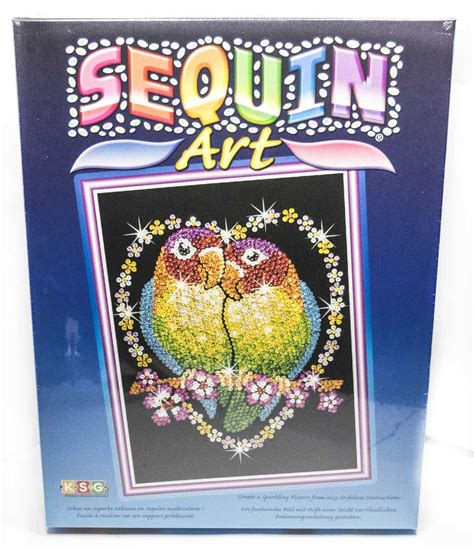 Sequins And Sequin Art Sequin Art Blue Sequin Art Kit Love Birds