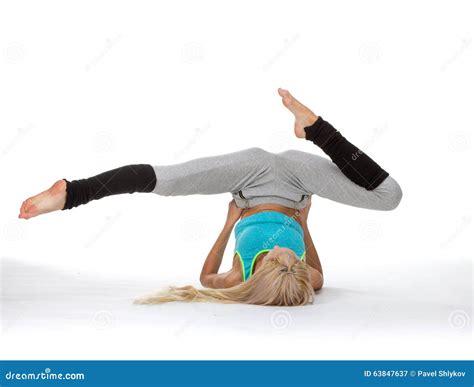 Young Fitness Girl Laying Her With Legs Up Stock Image Image Of Sweet