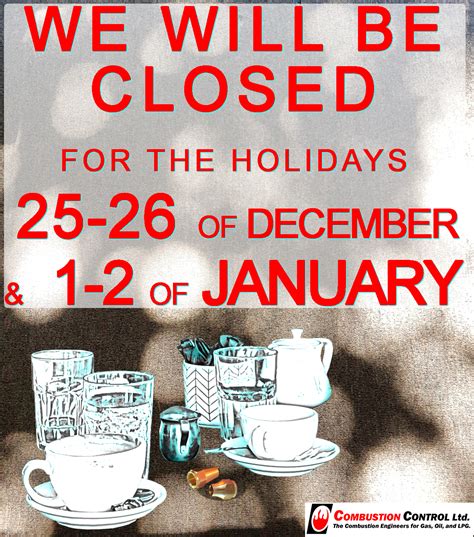 We Will Be Closed For The Holidays News