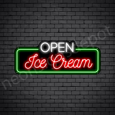 Open Ice Cream V1 Neon Sign Neon Signs Depot