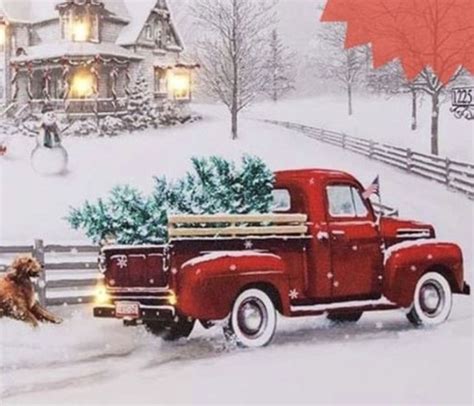 Pin By Kathy Hopkins On Amazing Artwork Christmas Red Truck