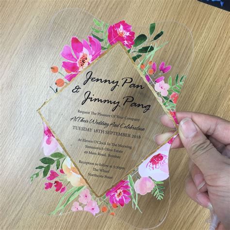 Your invites and announcements are printed on one of five premium quality papers like our luxurious & soft signature paper or the shimmering pearl paper. 2018 flower printing acrylic wedding invitation card ...