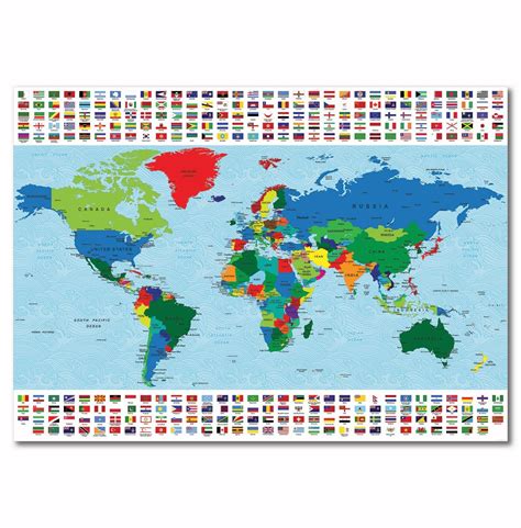 World Map And World Flags