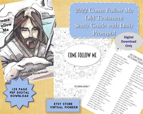 2022 Come Follow Me Old Testament Study Guide And Prompt Etsy Study