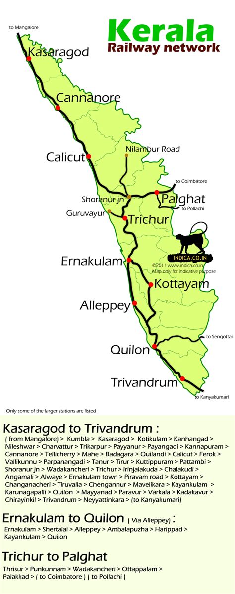 Railway Map Kerala Tamilnadu Train Maps