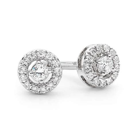 18ct White Gold Diamond Stud Earrings Cerrone Jewellers