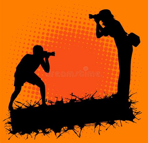 Photographer In Action Stock Illustration Illustration Of Photograph