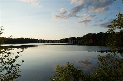 A Fall Afternoon Turns A Lake Into A Mirror Stock Photo Image Of