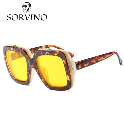 Sorvino 2018 Oversized Square Flip Up Mcqregor Sunglasses Men Women