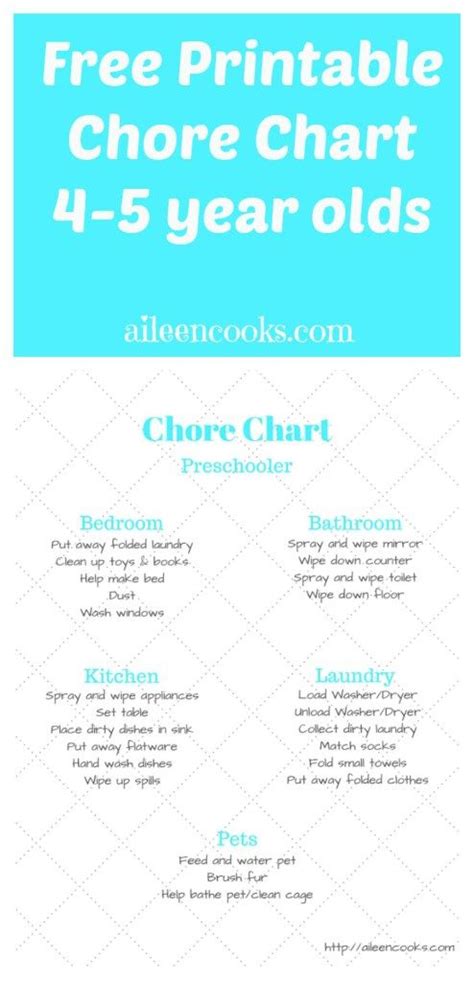 Chore Charts Charts And Free Printable On Pinterest