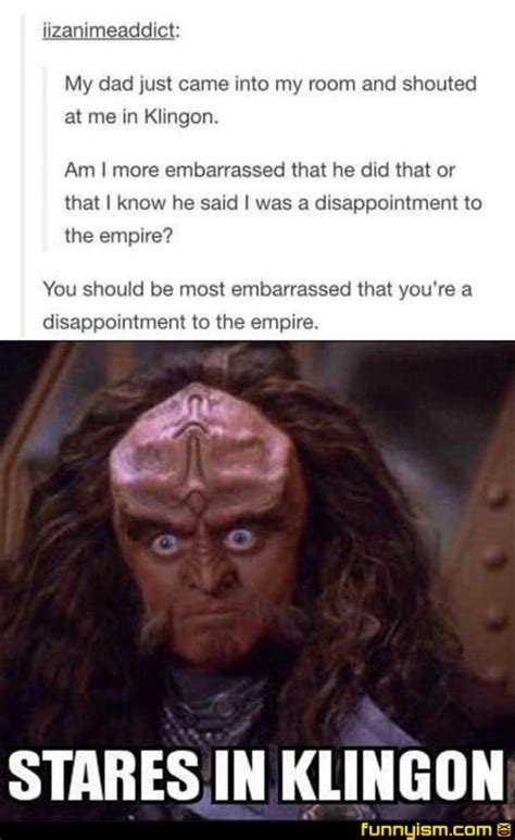 Stares In Klingon Gowron Laughs In Spanish Star Trek Funny