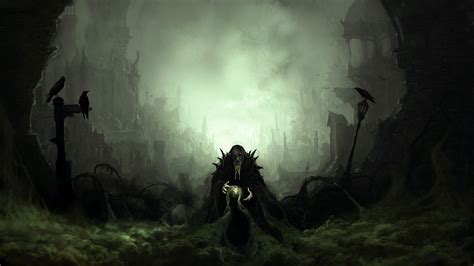 Digital Art Fantasy Art Wizard Raven Dark Ruin Mist