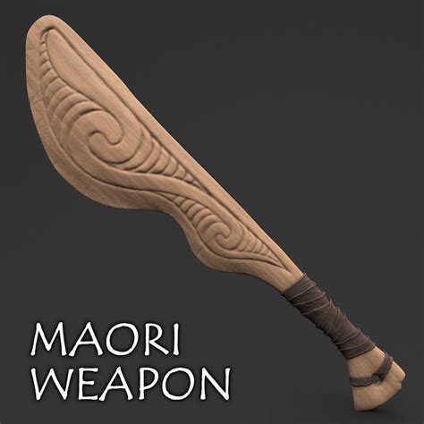 Maori Wooden Weapon Wahaika 3d Model Cgtrader