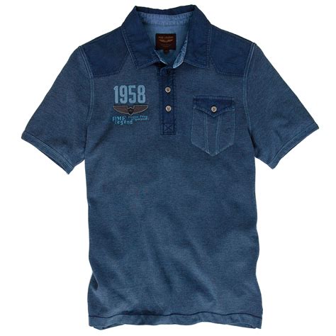 Short Sleeve Polo Pme Legend Moda Junior Denim Shirt Polo Shirt Man