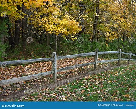 Wooden Fence In Autumn Stock Photo Image Of Meadow Park 16659008