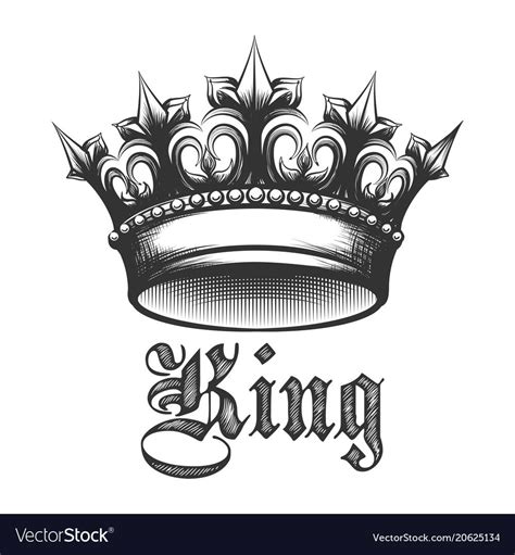Kings have been crowned with it since the twelfth century. The king crown vector image on VectorStock | Crown tattoo ...
