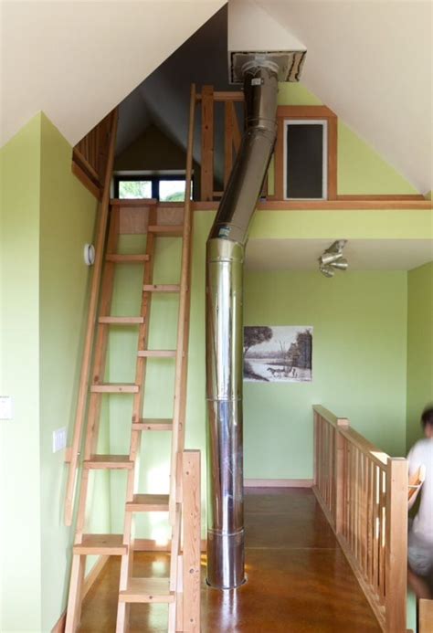 Narrow Stairs Steps To Top Floor Attic Design Loft Staircase