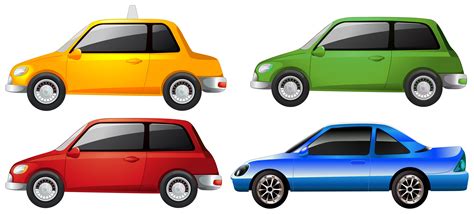 The Yellow Green Red And Blue Car 360328 Vector Art At Vecteezy