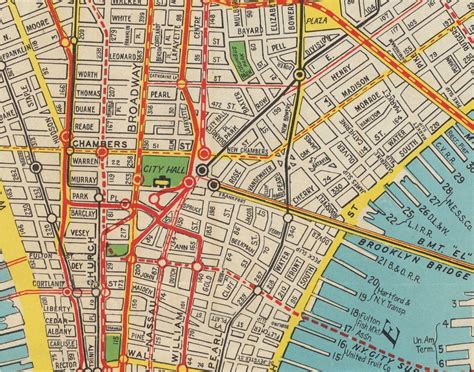 Lower Manhattan Map Vintage High Resolution 1928 Art Etsy