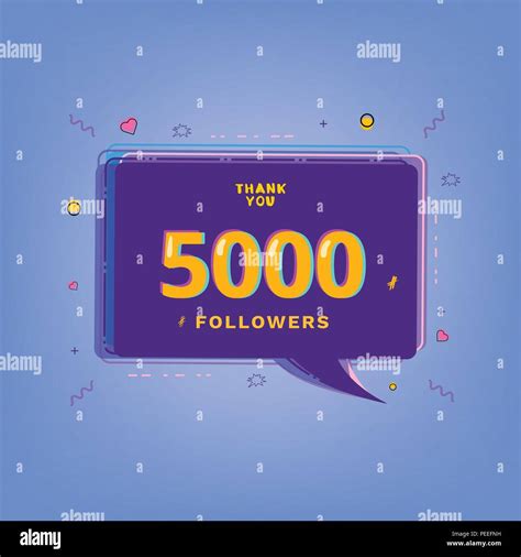 5000 Followers Thank You Message With Speech Bubble Template For