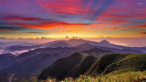 Colorful Mountain Sunrise Wallpaper Nature Wallpapers