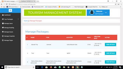 Tourism Management System Using Php With Source Code Code Projects
