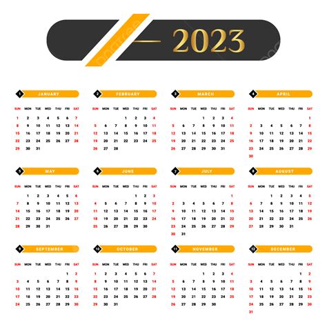 Calendario 2023 Con Dorado Y Negro Png Calendario Calendario 2023