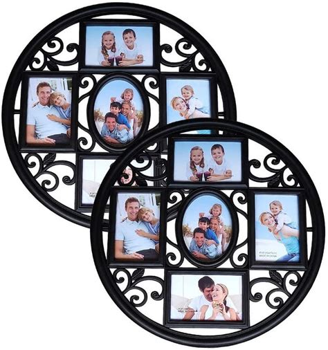 2pack Of 4x6 Wall Photo Collage Frames Round Circular Circle Etsy