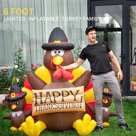 best price yard decoration inflatable thanksgiving turkey with pilgrim hat buy outdoor