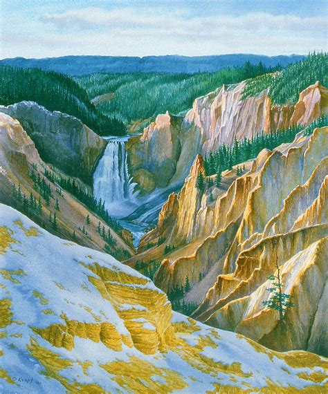 Yellowstone Grand Canyon November Painting By Paul Krapf Fine Art