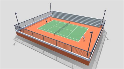 Cartoon Tennis Court Scene Buy Royalty Free 3d Model By Chroma3d