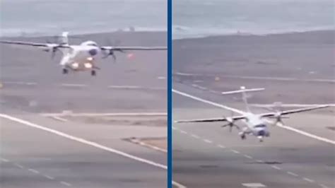 Terrifying Moment Plane Uncontrollably Bounces Whilst Landing