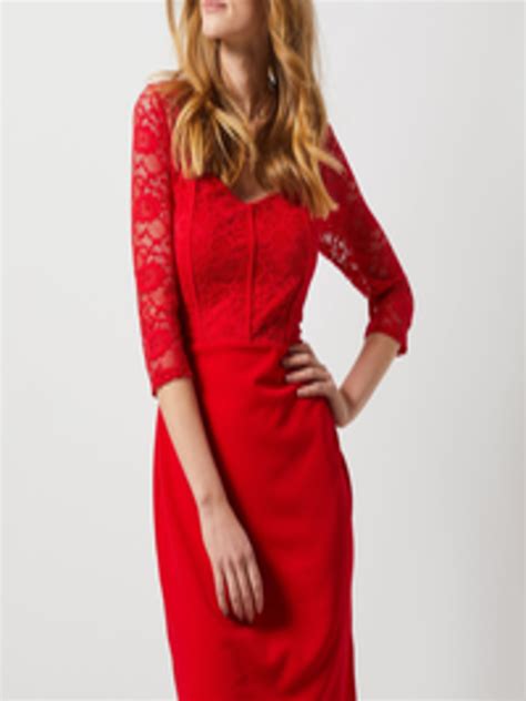 Buy Dorothy Perkins Women Red Self Design Sheath Dress Dresses For Women 9557513 Myntra