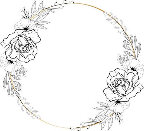 Flower Frame Wreath Ring Watercolor Illustration 11117369 PNG