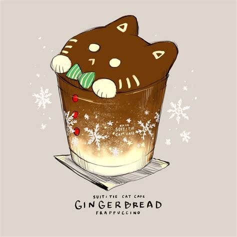 Gingerbread Cat An Art Print By Nadia Kim Cute Animal Drawings