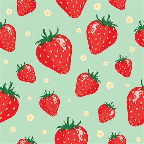 Premium Vector Strawberry Pattern Background