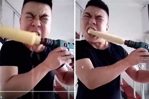 Man Eats Corn On The Cob Using An Electric Drill Video