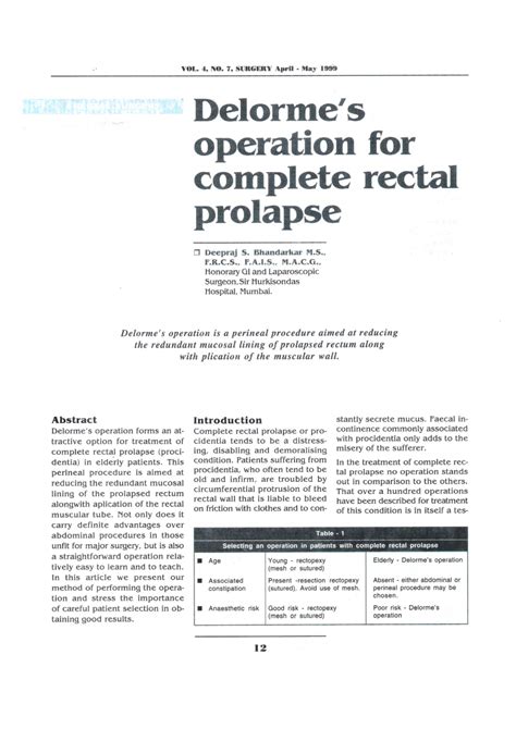 pdf delorme s operation for complete rectal prolapse