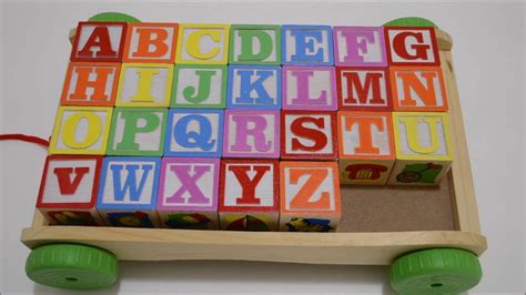 Abc Song Children Kids Wooden Block Learning 26 Letters In The Alphabet