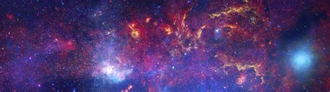 Wallpaper 3840x1080 Px Colorful Galaxy Multiple Display Space