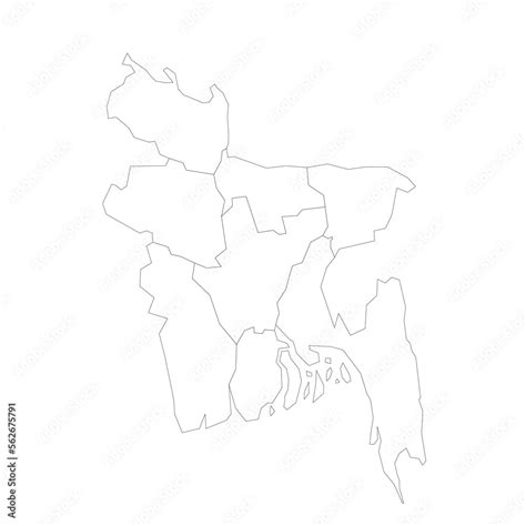 Bangladesh Political Map Of Administrative Divisions Stock Vector