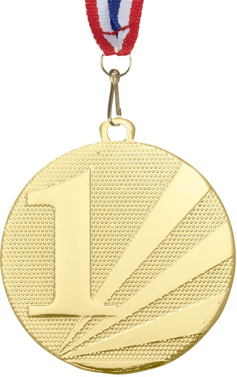 1st Place Medal Gold With Medal Ribbon 50mm 2